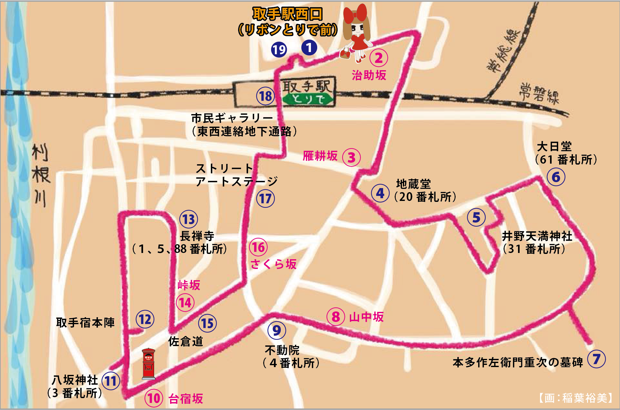 『取手駅周辺散策コース』のご案内